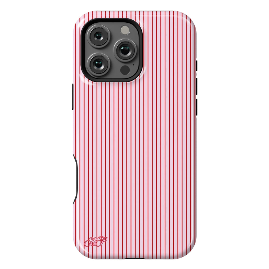 Cherry Linen 🍒🧺 Pinstripe Case