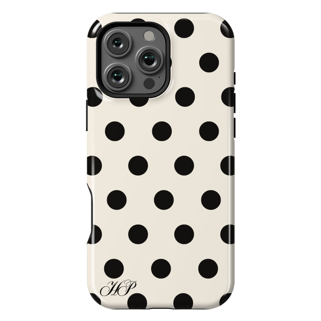 Black and Cream Retro Polka Dot